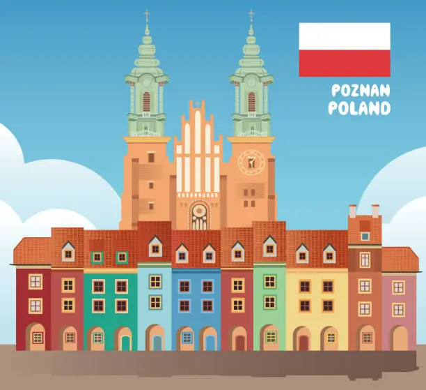 Vector illustration of Poznan,Poland