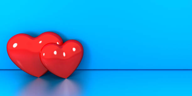 istock Two love hearts in the room. 1194316910