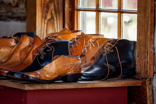 istock Beautiful vintage handmade leather shoes. 1194317786