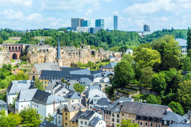 Luxembourg city, Luxembourg- June 27, 2025: Banque et Caisse d'Épargne de l'État known as Spuerkeess (State Bank and Savings Bank) a leading national financial institution building exterior facade