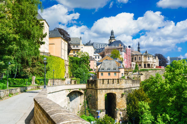 Luxembourg city, Luxembourg- June 27, 2025: Banque et Caisse d'Épargne de l'État known as Spuerkeess (State Bank and Savings Bank) a leading national financial institution building exterior facade