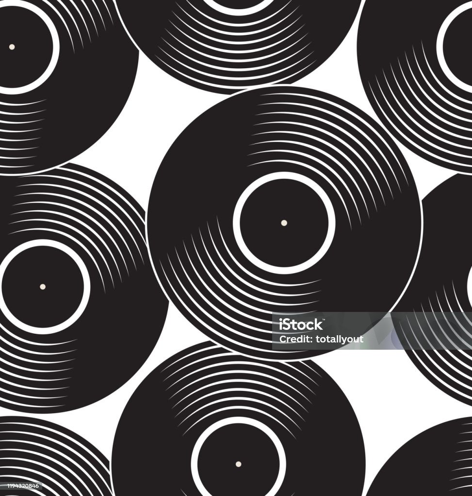 Nền Khái Niệm Phẳng Bản Ghi Vinyl Màu Đen Liền Mạch Hình minh họa ...