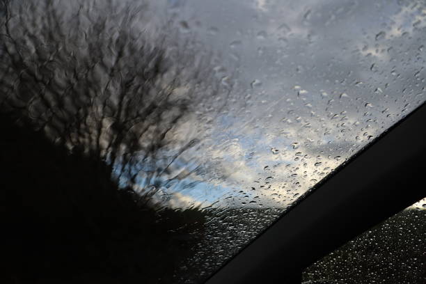 istock Driving a car on a rainy day 1194320995