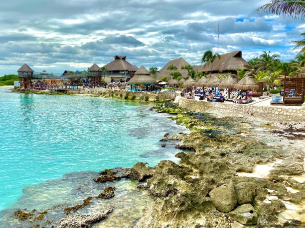 costa maya méxico - beach tourist resort mexico tropical climate - fotografias e filmes do acervo