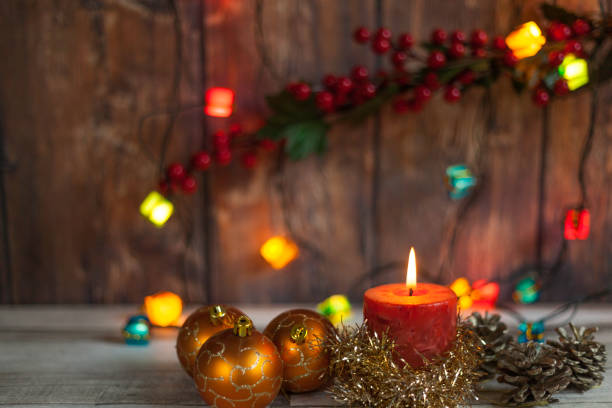 istock Christmas scene with Christmas lights 1194323511