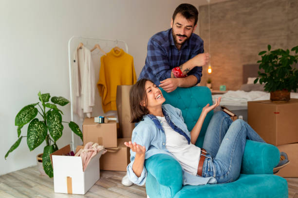 istock Couple taking a break while moving in together 1194323961