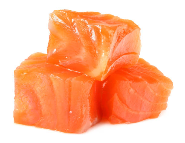 istock Red fish. Raw salmon fillet isolate on white background 1194325136