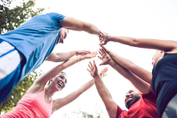 istock Friends Celebrating Successful Outdoor Training 1194329113