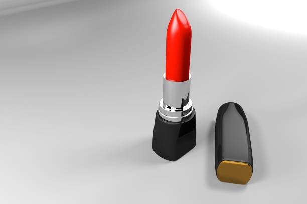 istock Red lipstick 3D Render closeup on white background 1194329834