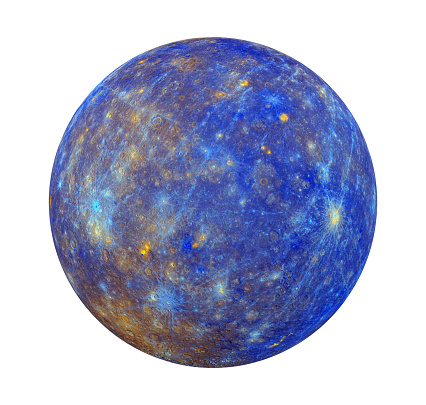 Planet Mercury isolated on white background. 3D render