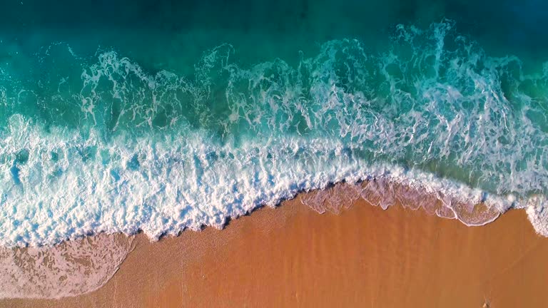 4K video of sea, waves and and sandy beach of Kaputaş.