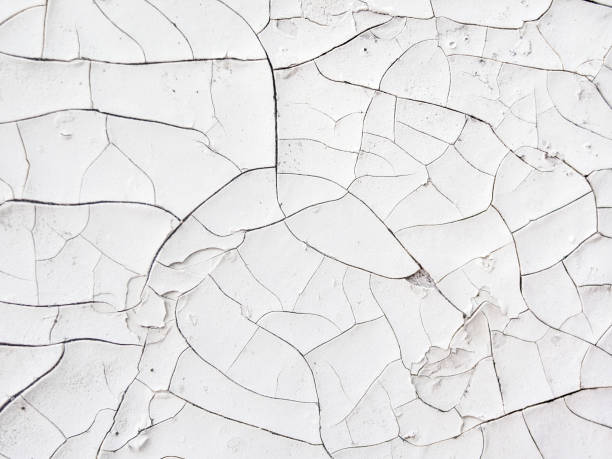 ひび割れた白い塗装面、ヴィンテージ背景 - textured textured effect stone plaster ストックフォトと画像