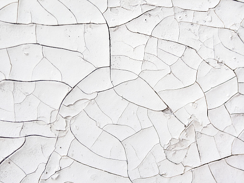 Old cracked white painted surface, vintage background