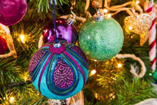 istock Christmas Tree with decorative balls and candle lights 1194341618