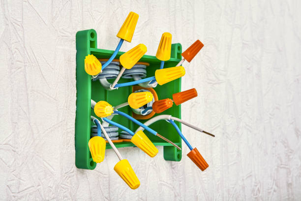 istock Wire twisting nuts for connecting electric wires. 1194341642