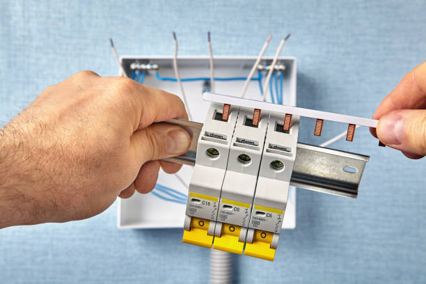 istock Consumer Unit of electrical wiring installation. 1194341649