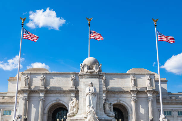 Columbus Fountain, a tribute to Christopher Columbus, in front of Union Station in Washington, DC by sculptor Lorado Taft unvelied in 1912