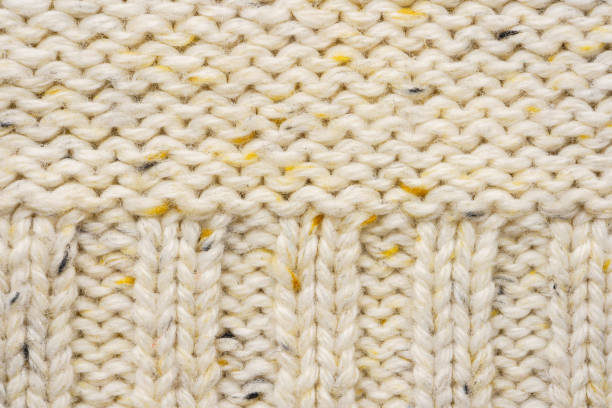 istock The texture of a beige knitted sweater 1194343676