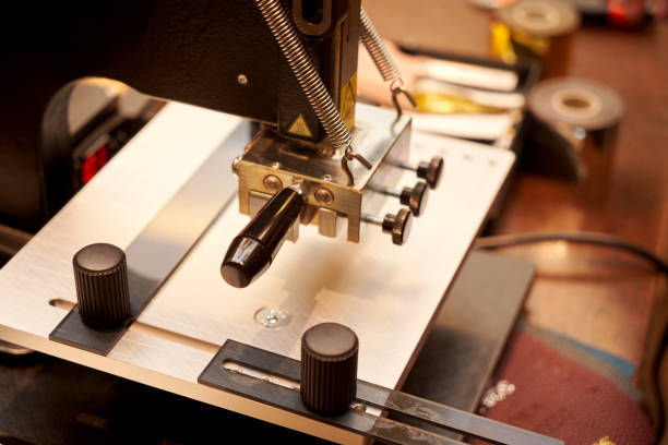 istock Working process of making leather wallet in the leather workshop, close-up 1194344738