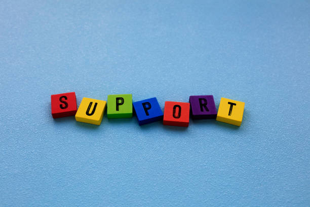 Support Word on Wooden Block