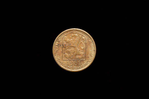 istock Old Czechoslovak 20 halier coin from 1981, obverse 1194345028