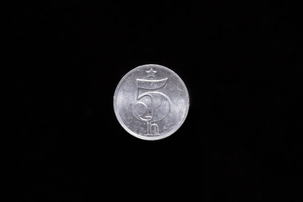 istock Old Czechoslovak 5 halier coin from 1977, reverse 1194345214