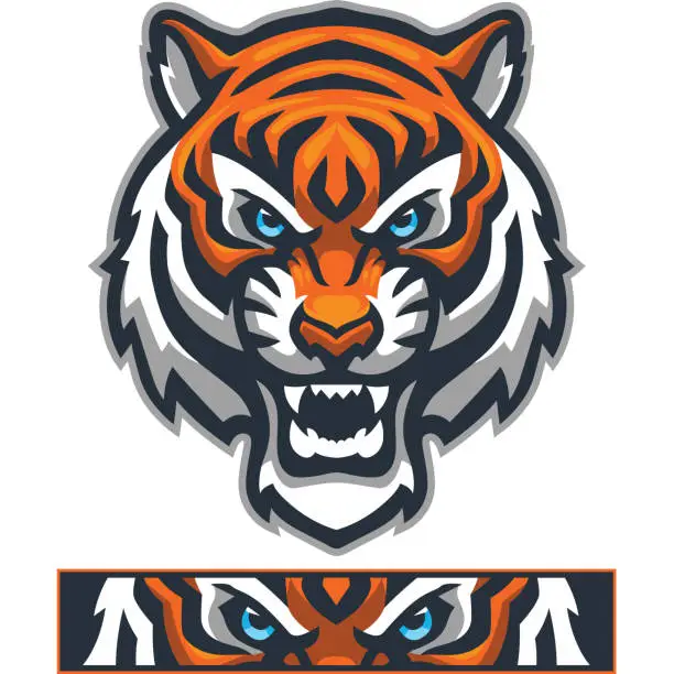 Vector illustration of Athletic Tiger mascot