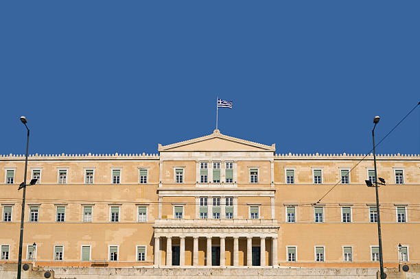 istock Hellenic Parliament Building (Old Royal Palace) in Athens in Greece 119434775