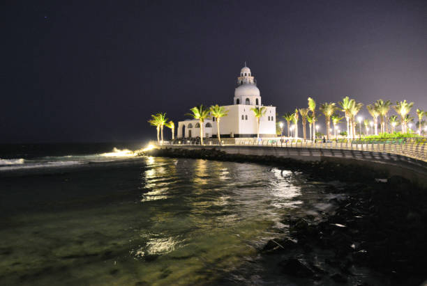 Jeddah, Mecca Region, Saudi Arabia: Corniche Mosque, facing the Red Sea - designed by Egyptian architect Abdel-Wahed El-Wakil - Wahhabism
