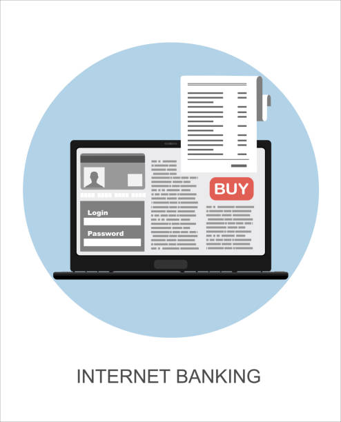 istock Pay bills tax online receipt via laptop. Flat design illustration concepts. 1194350083