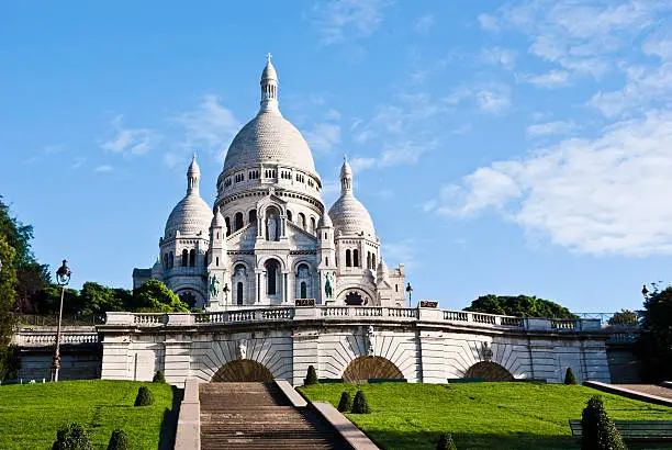 The Basilica of Sacre Coeur in Montmartre, Paris. Converted from RAW