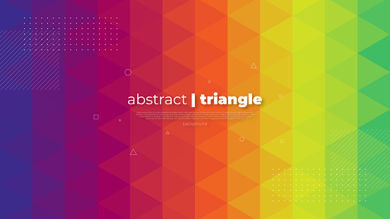 istock Abstract modern graphic element. Dynamically colored forms and triangles. Gradient abstract banner with triangle mosaic shapes. Template for the design of a website landing page or background. 1194355549