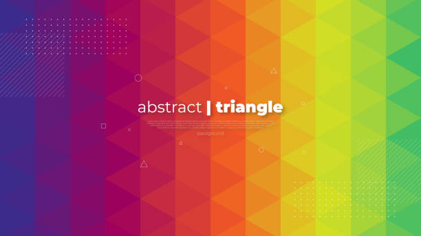 Abstract modern graphic element. Dynamically colored forms and triangles. Gradient abstract banner with triangle mosaic shapes. Template for the design of a website landing page or background. Modern abstract graphic elements. Abstract gradient banners with triangle shapes and polygon mosaic. Templates for landing page designs or website backgrounds. This design is a minimalist look and is very simple. trigonometry drawing stock illustrations