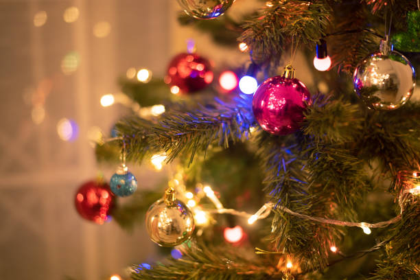 istock Beautiful Decorated Christmas Tree and Christmas Ball 1194358005