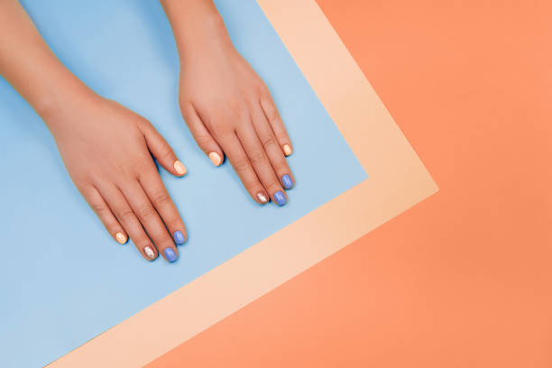 istock Manicure in trendy colors. 1194372506