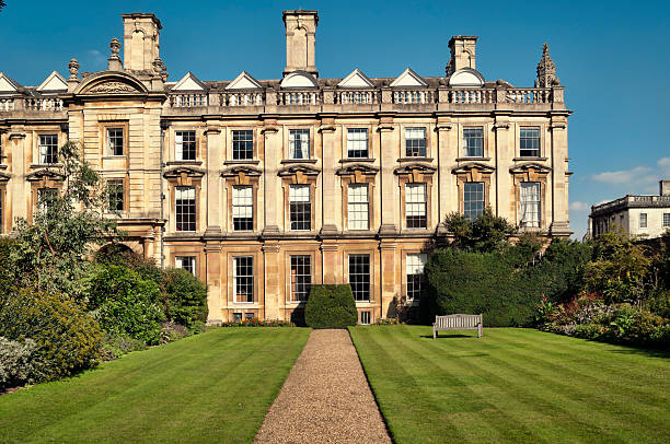Newnham College Cambridge gardens and university buildings in Cambridge England