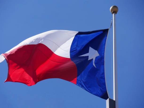 istock Close up of a Texas State flag on a pole 1194377858