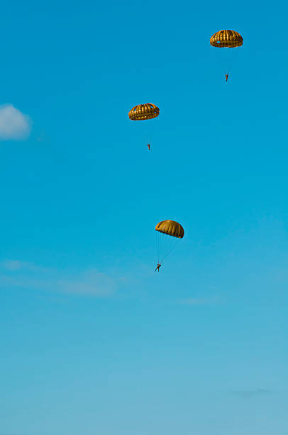 istock Paratroopers with golden parachutes 119438097