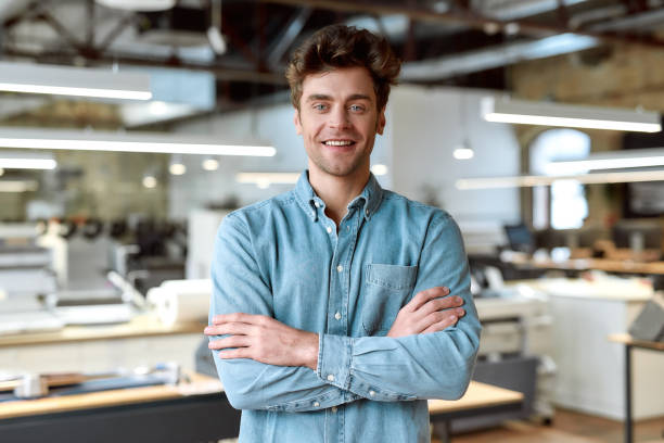 istock Hard work beats talent when talent doesnt hard work. Joyful businessman posing in office 1194382044