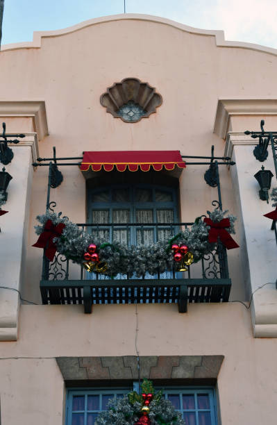 istock Christmas garland on the balcony 1194382984