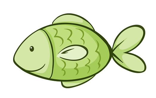 Green Fish On White Background Stock Illustration - Download Image Now -  Animal, Animal Wildlife, Art - iStock