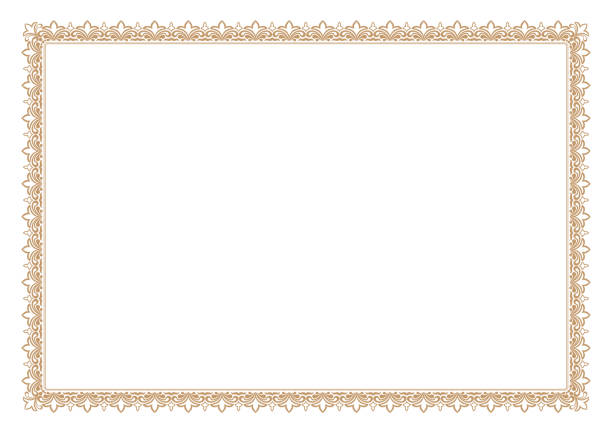 Blank Certificate border, ready add text, in gold color Blank Certificate border, ready add text, in gold color certificates and diplomas stock illustrations