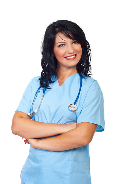 istock Happy doctor woman with arms folded 119438672