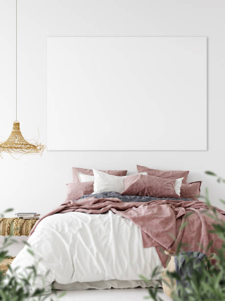 istock Canvas mockup. Coastal Scandinavian interior. 3d rendering, 3d illustration 1194388436