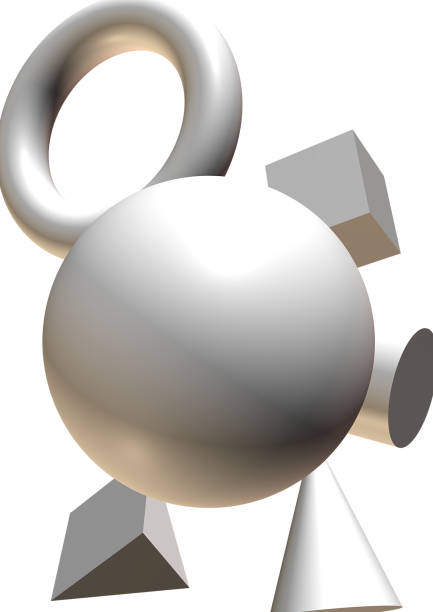 istock Multiple 3D shapes floating in the air 1194390972