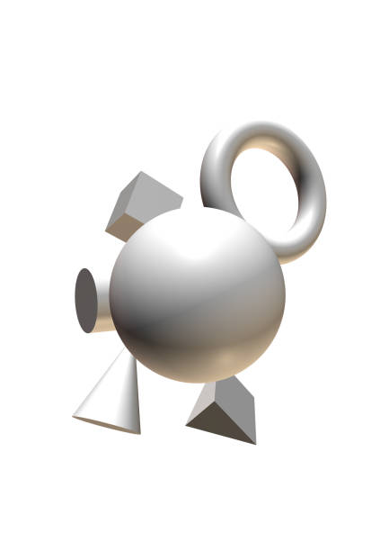 istock Multiple 3D shapes floating in the air 1194390978