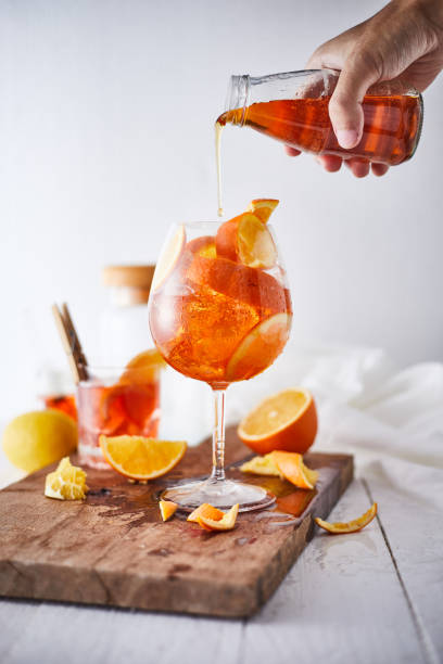istock Alcoholic cocktail with orange peel and ice. 1194391101