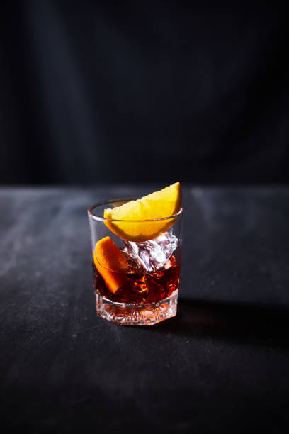 istock Alcoholic cocktail with orange peel and ice. 1194393024
