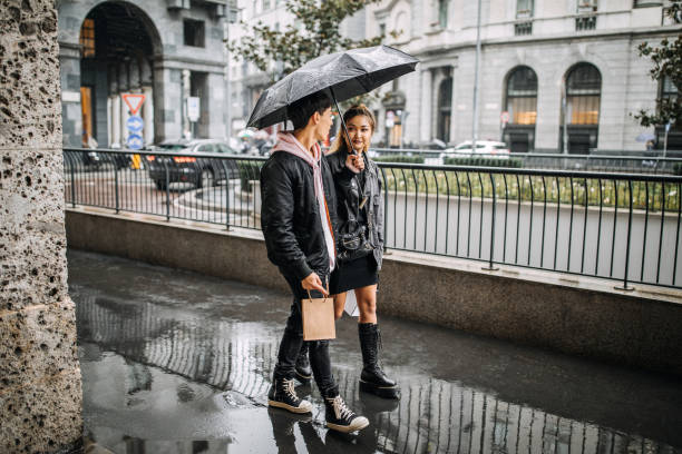 istock Early Christmas shopping on rainy day 1194394055