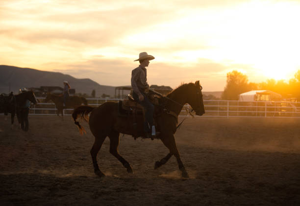 istock Cowboy warming up before event at a rodeo arena 1194396201